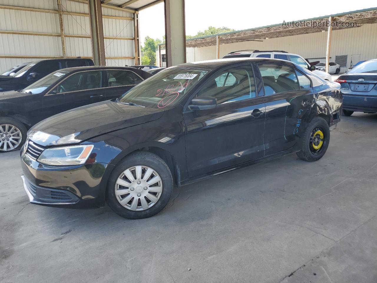 2014 Volkswagen Jetta Base Black vin: 3VW2K7AJ8EM351937