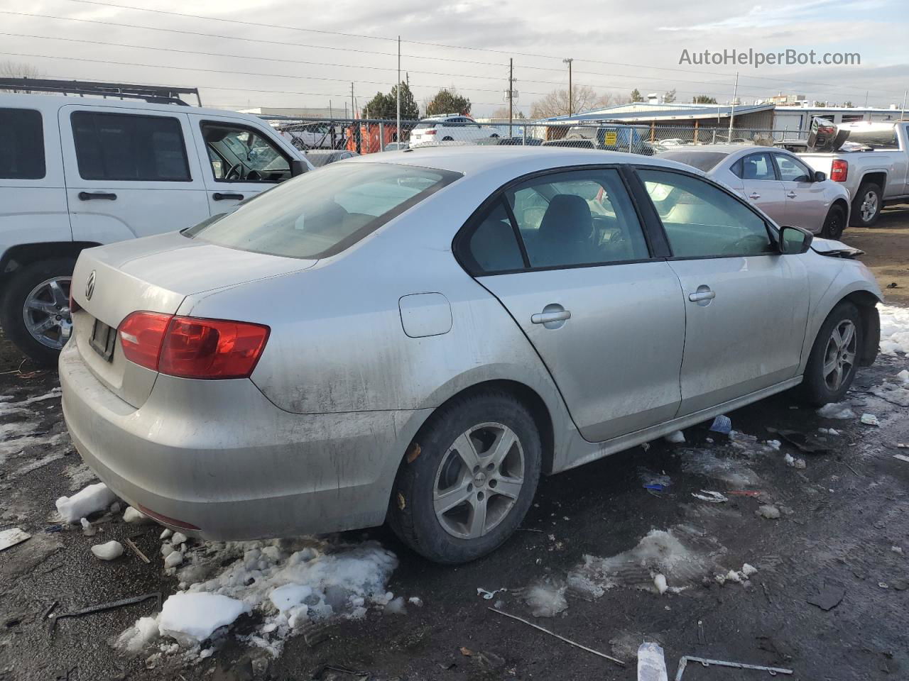 2014 Volkswagen Jetta Base Silver vin: 3VW2K7AJ8EM360718