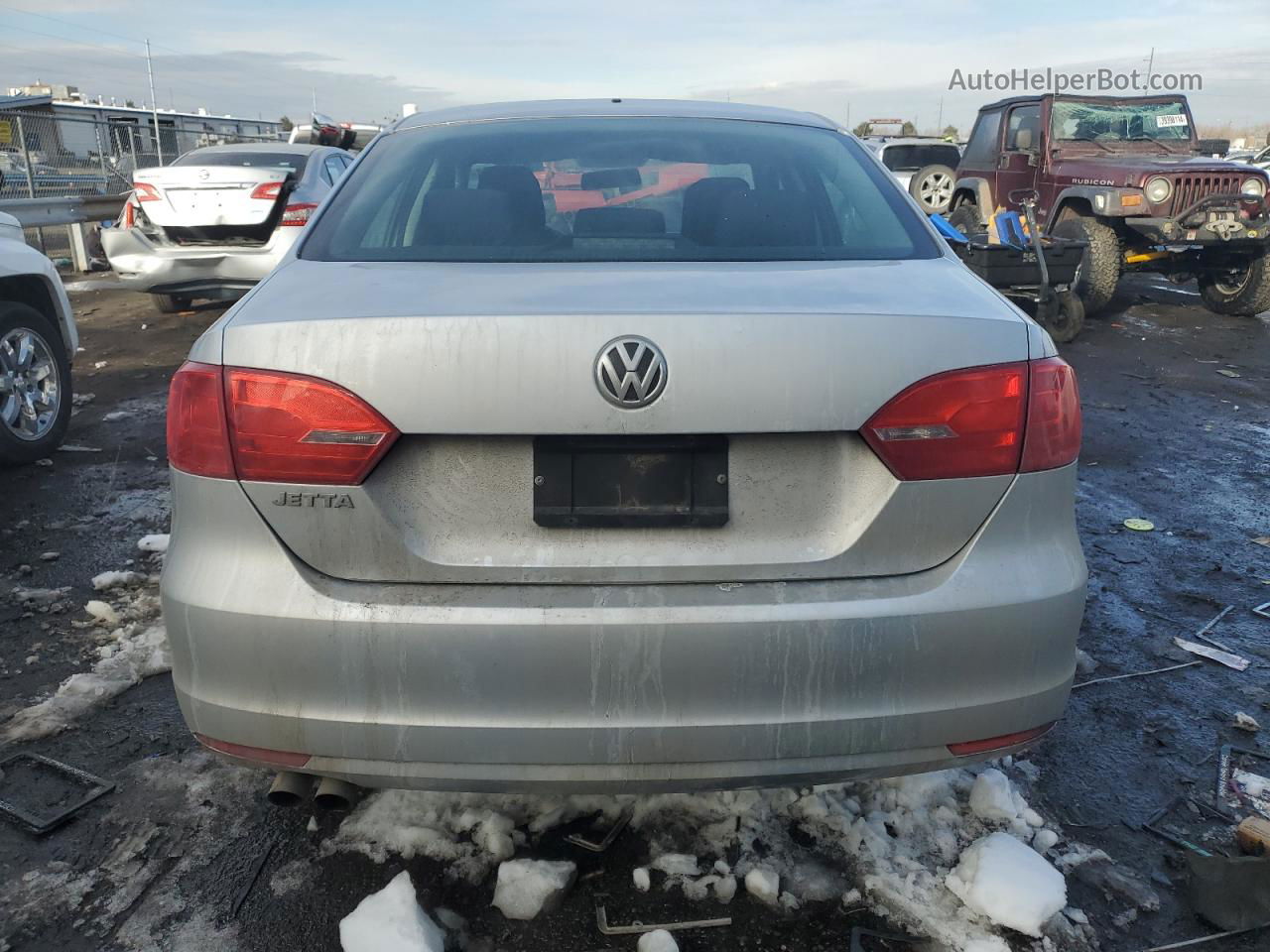 2014 Volkswagen Jetta Base Silver vin: 3VW2K7AJ8EM360718