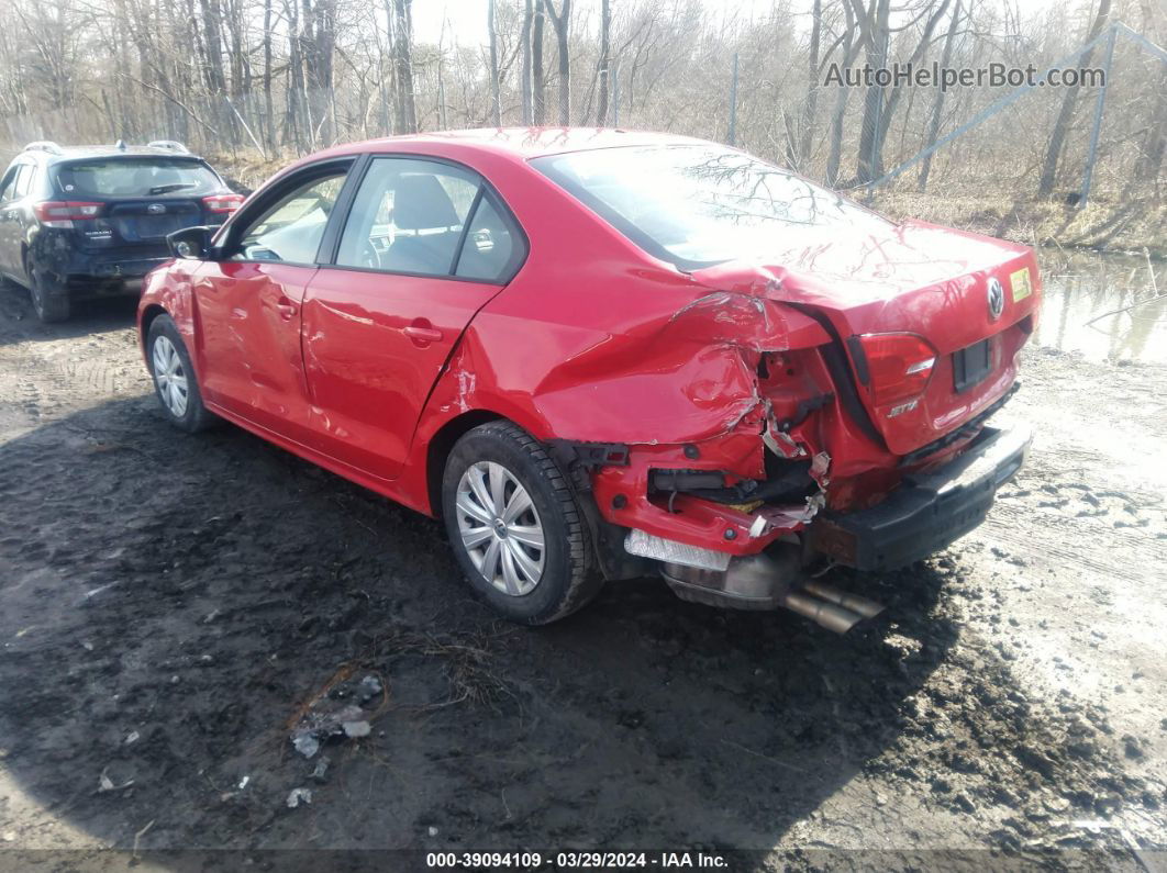 2014 Volkswagen Jetta 2.0l S Red vin: 3VW2K7AJ8EM410694