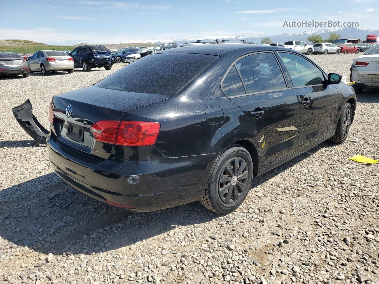 2014 Volkswagen Jetta Base Black vin: 3VW2K7AJ8EM439306