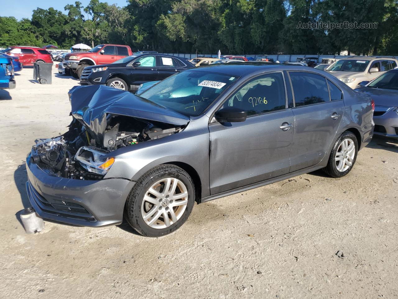 2015 Volkswagen Jetta Base Gray vin: 3VW2K7AJ8FM215910