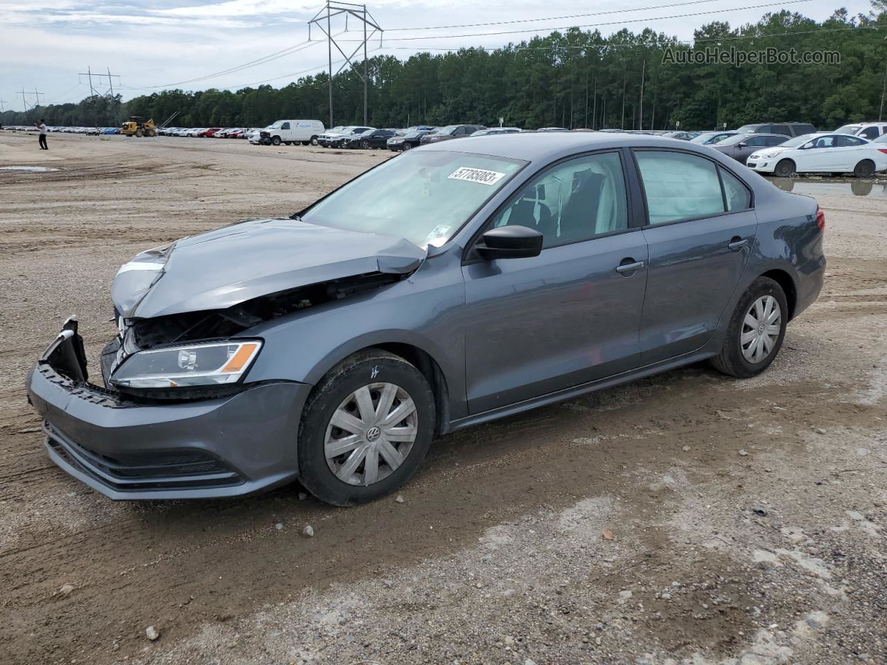 2015 Volkswagen Jetta Base Gray vin: 3VW2K7AJ8FM313383