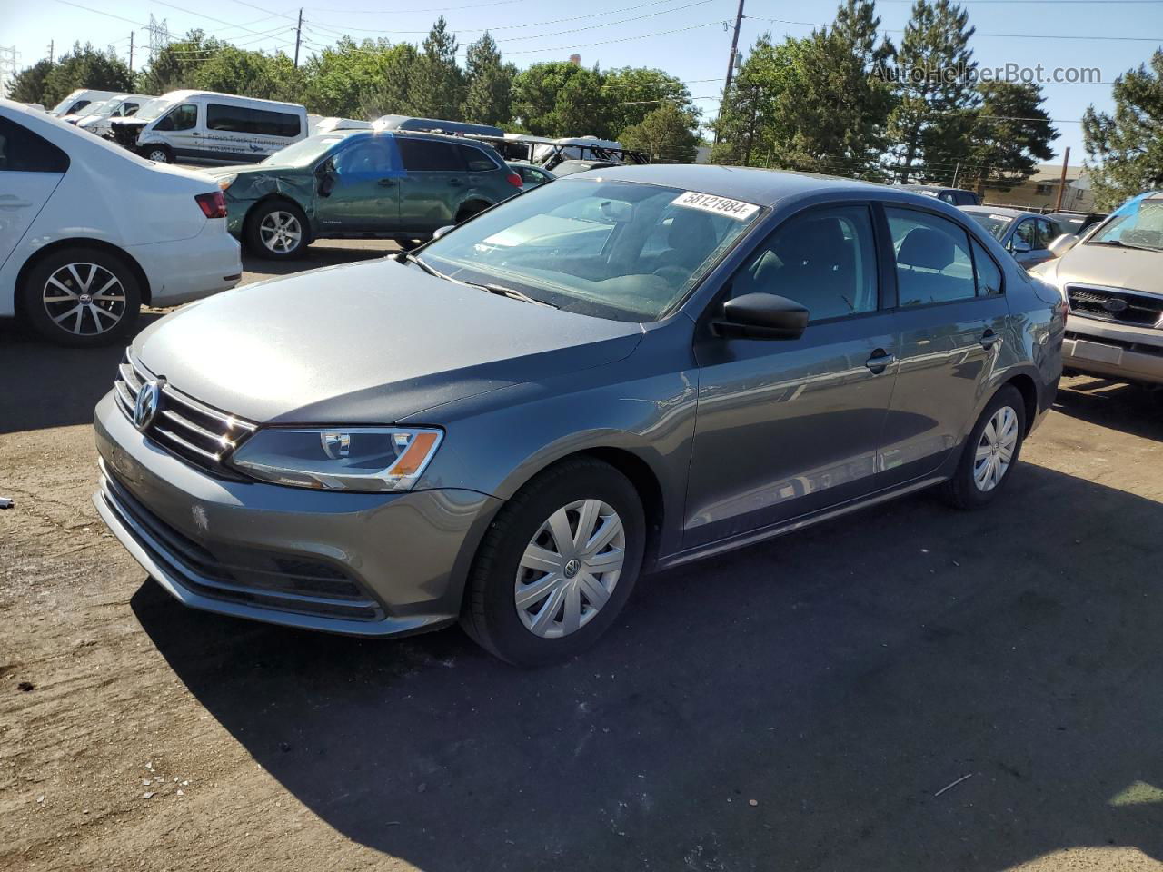 2015 Volkswagen Jetta Base Gray vin: 3VW2K7AJ8FM317174