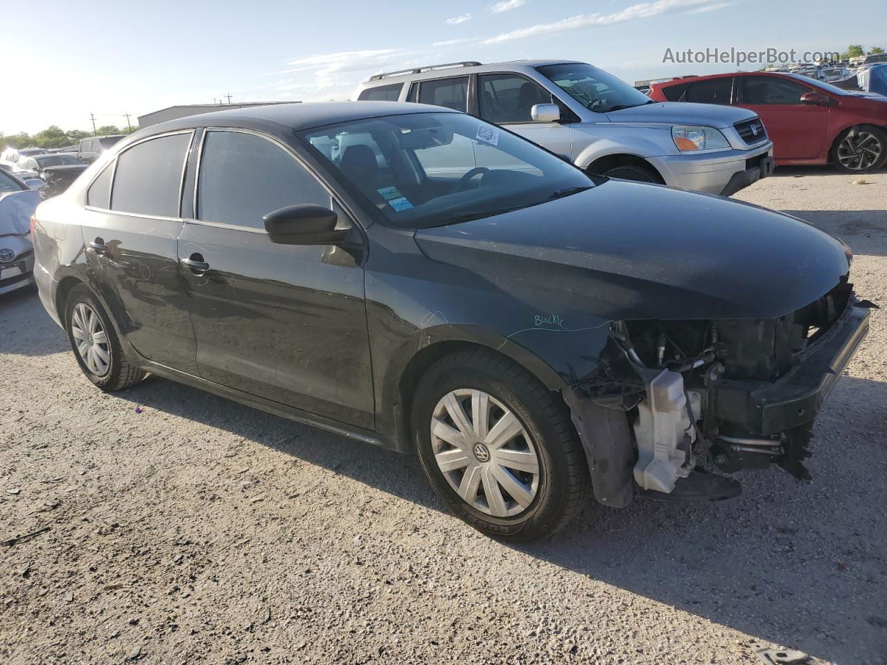 2015 Volkswagen Jetta Base Черный vin: 3VW2K7AJ8FM321399