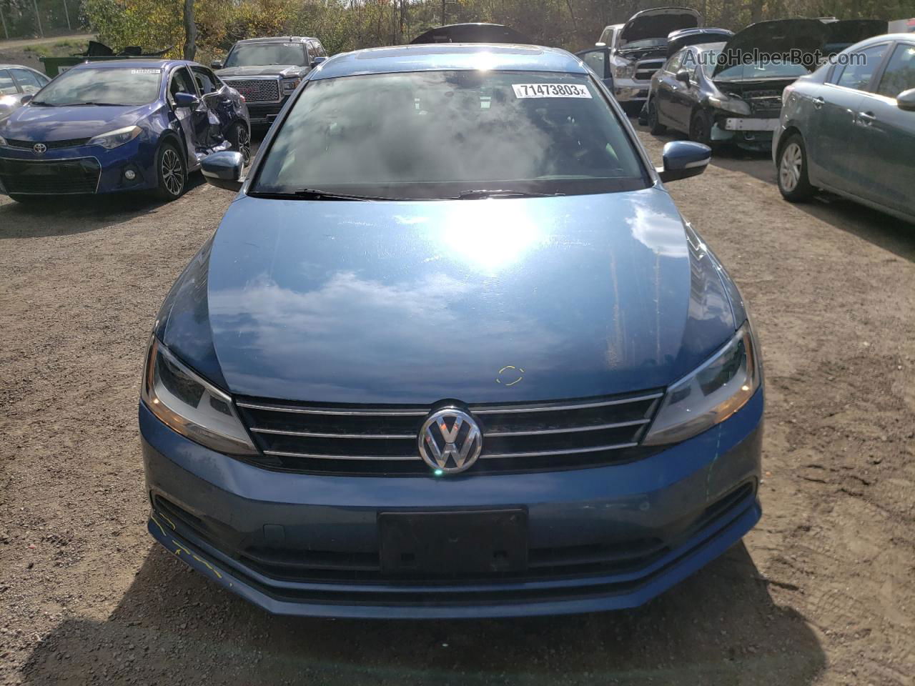 2015 Volkswagen Jetta Base Blue vin: 3VW2K7AJ8FM425195