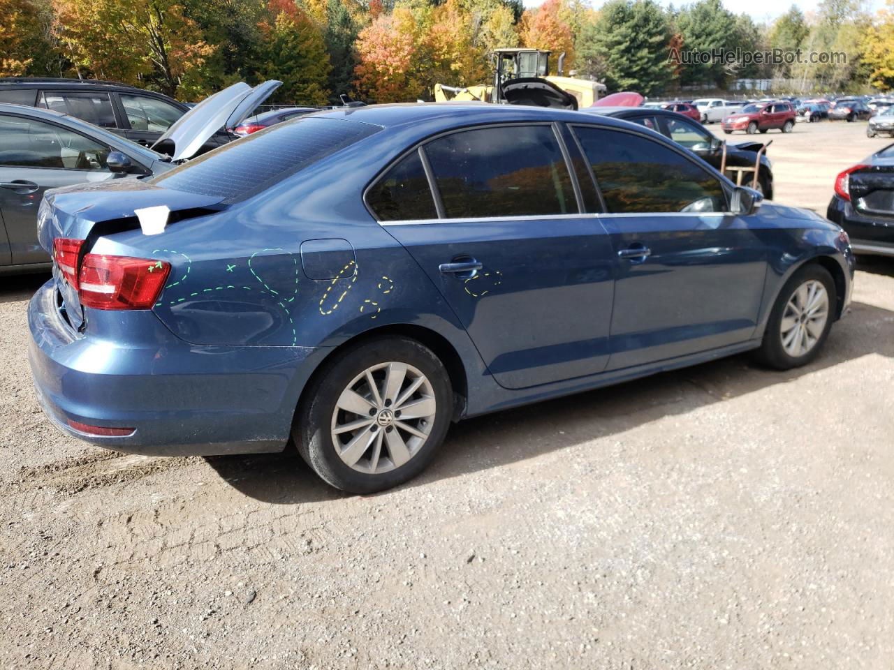 2015 Volkswagen Jetta Base Blue vin: 3VW2K7AJ8FM425195