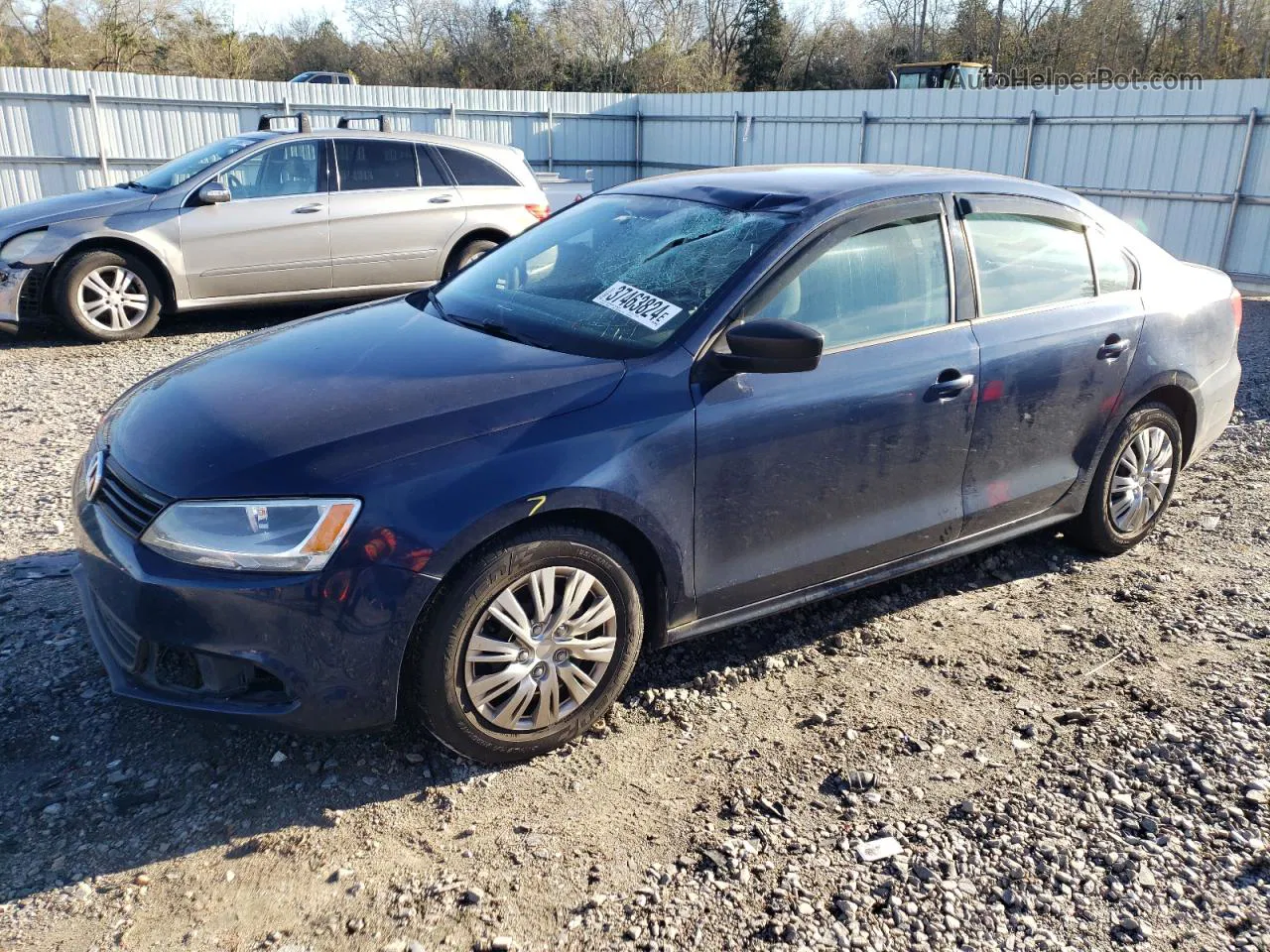 2012 Volkswagen Jetta Base Blue vin: 3VW2K7AJ9CM367223