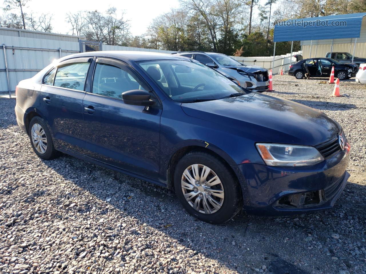 2012 Volkswagen Jetta Base Blue vin: 3VW2K7AJ9CM367223