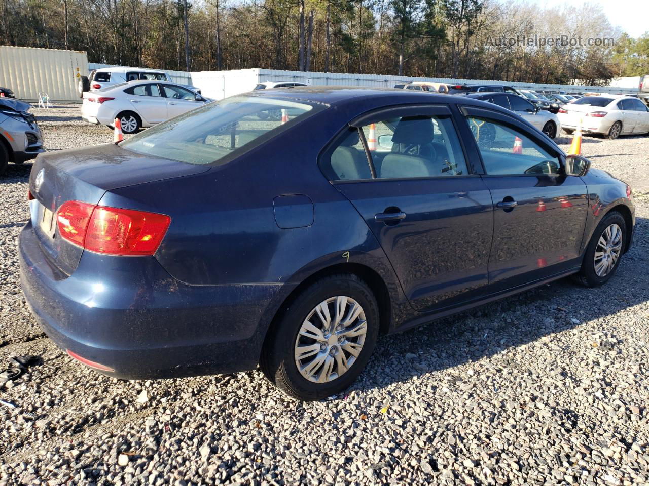 2012 Volkswagen Jetta Base Blue vin: 3VW2K7AJ9CM367223