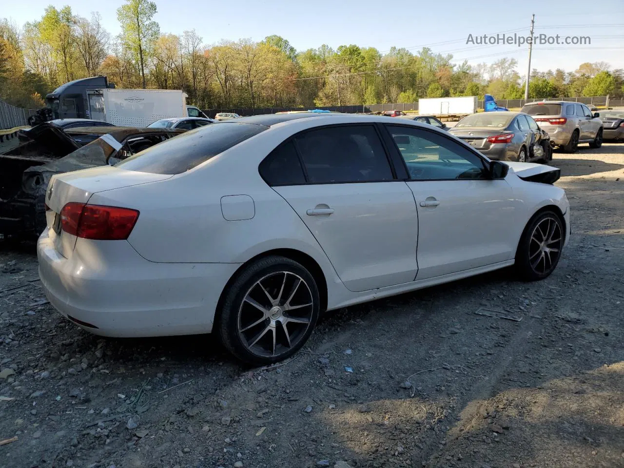 2012 Volkswagen Jetta Base White vin: 3VW2K7AJ9CM386886