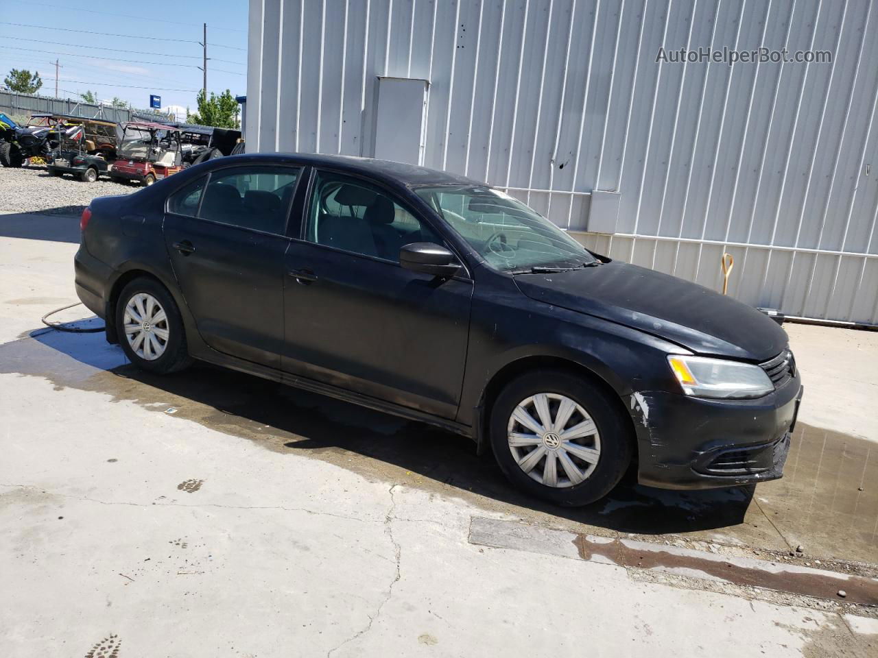 2013 Volkswagen Jetta Base Black vin: 3VW2K7AJ9DM229375