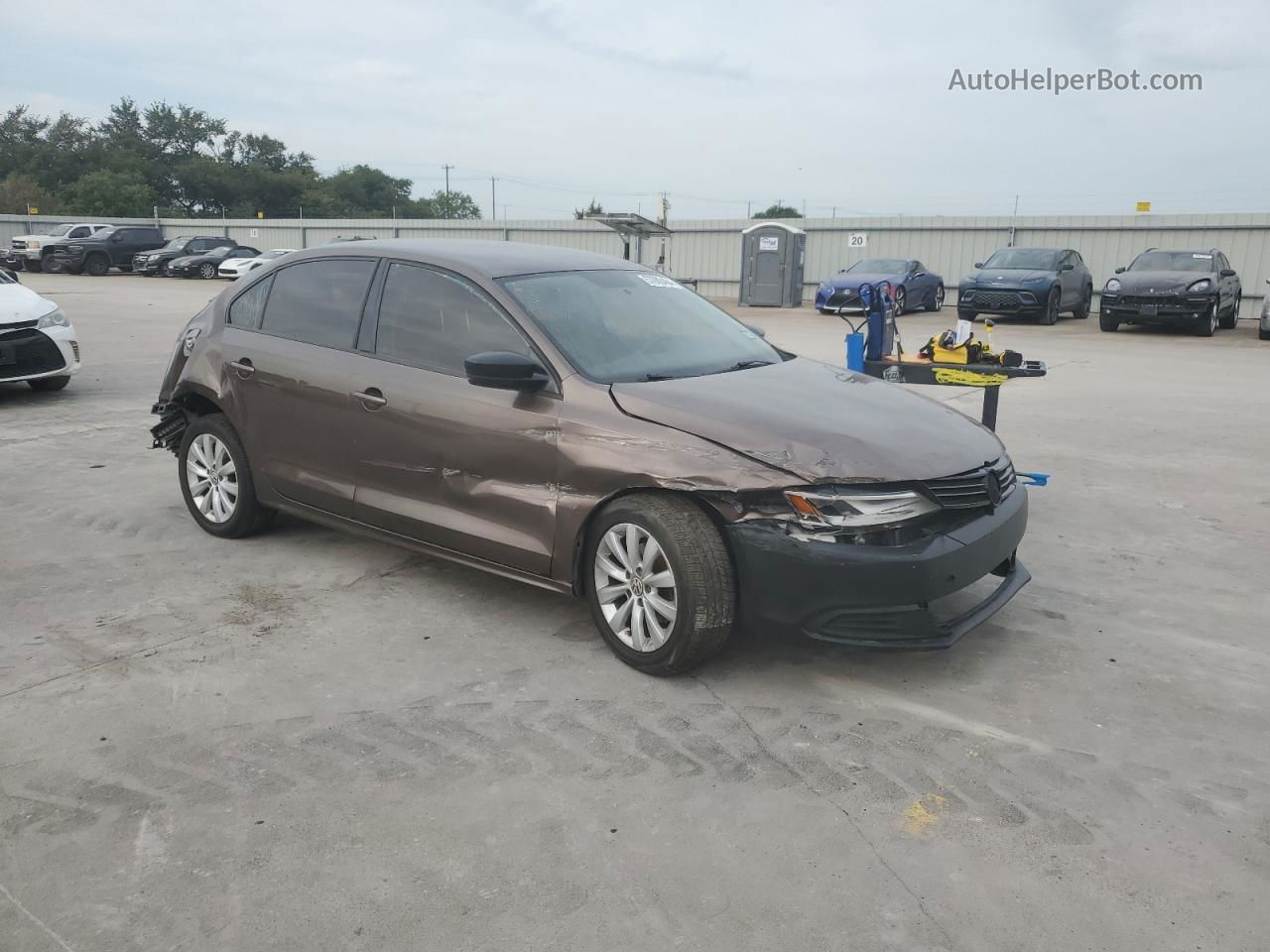 2013 Volkswagen Jetta Base Brown vin: 3VW2K7AJ9DM390647