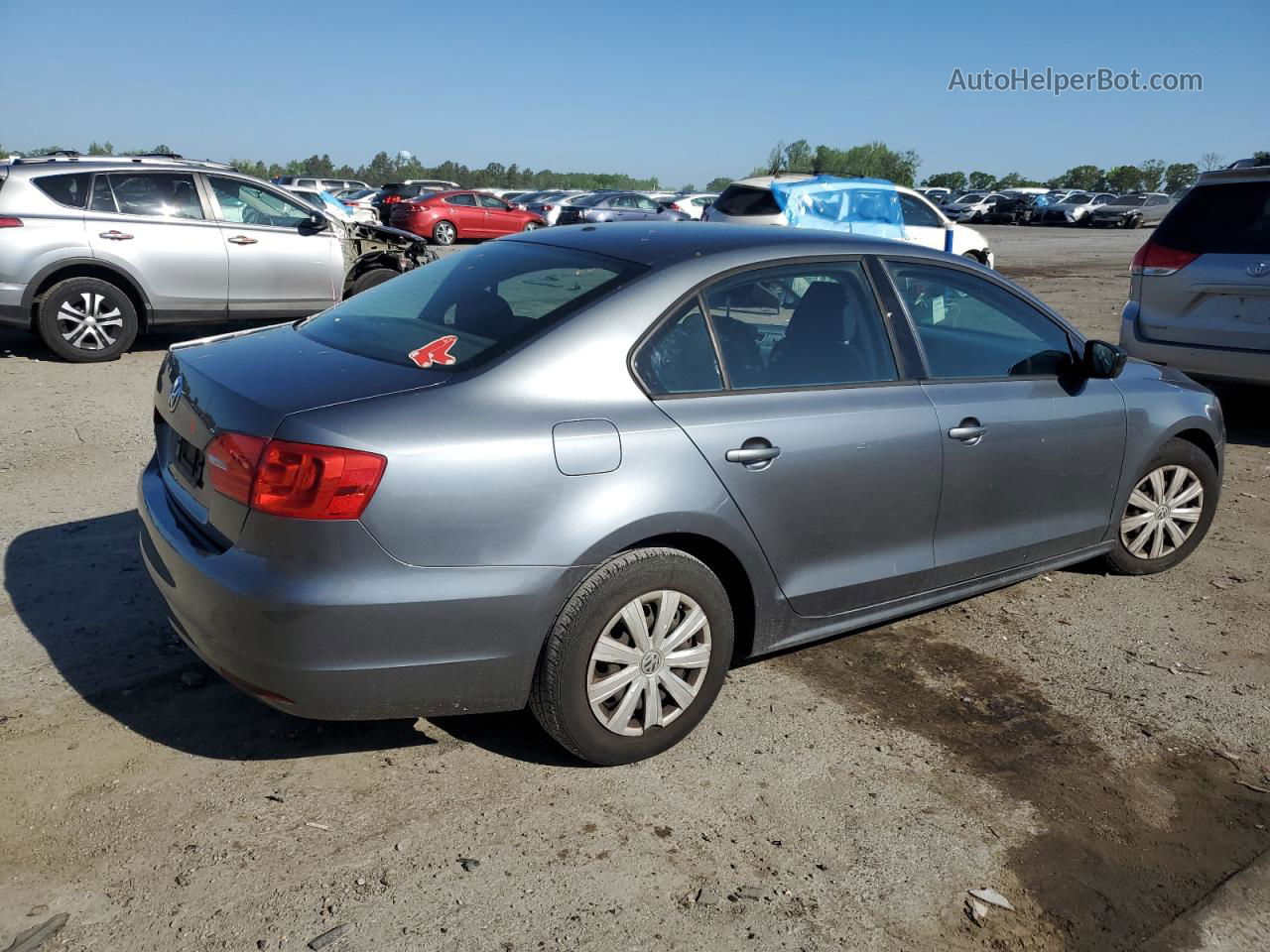 2014 Volkswagen Jetta Base Gray vin: 3VW2K7AJ9EM322575