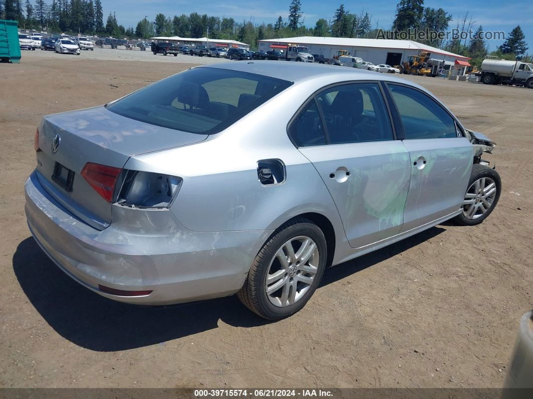 2015 Volkswagen Jetta 2.0l S Silver vin: 3VW2K7AJ9FM201580