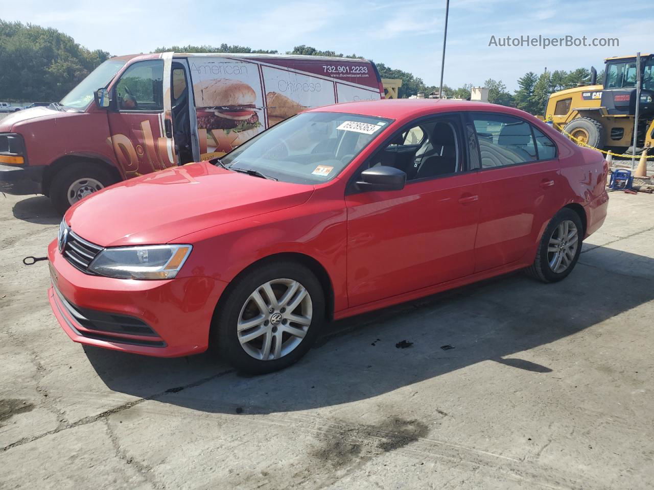 2015 Volkswagen Jetta Base Red vin: 3VW2K7AJ9FM217343