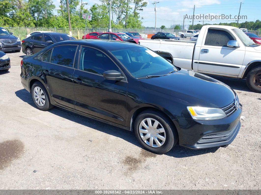 2015 Volkswagen Jetta 2.0l S Black vin: 3VW2K7AJ9FM281382