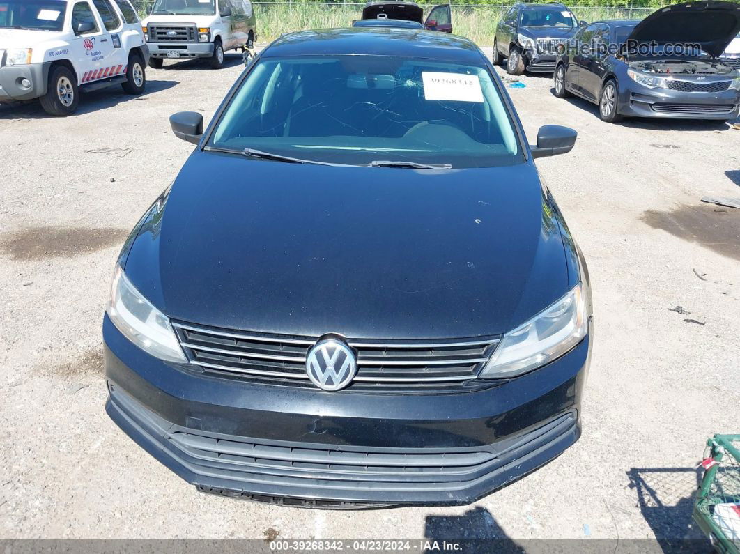 2015 Volkswagen Jetta 2.0l S Black vin: 3VW2K7AJ9FM281382