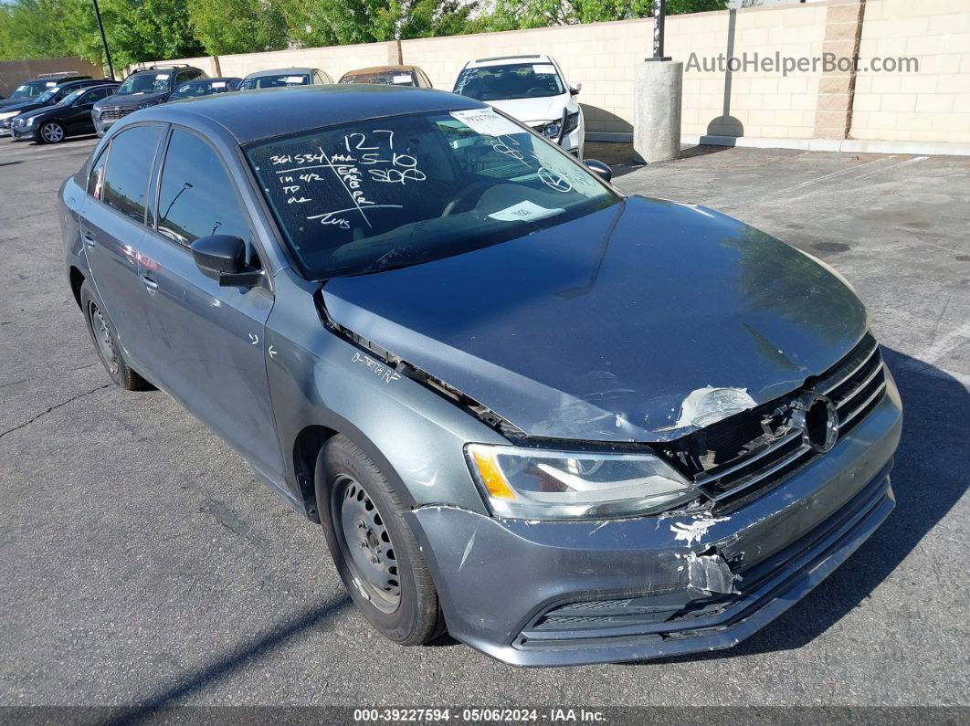 2015 Volkswagen Jetta 2.0l S Gray vin: 3VW2K7AJ9FM288445