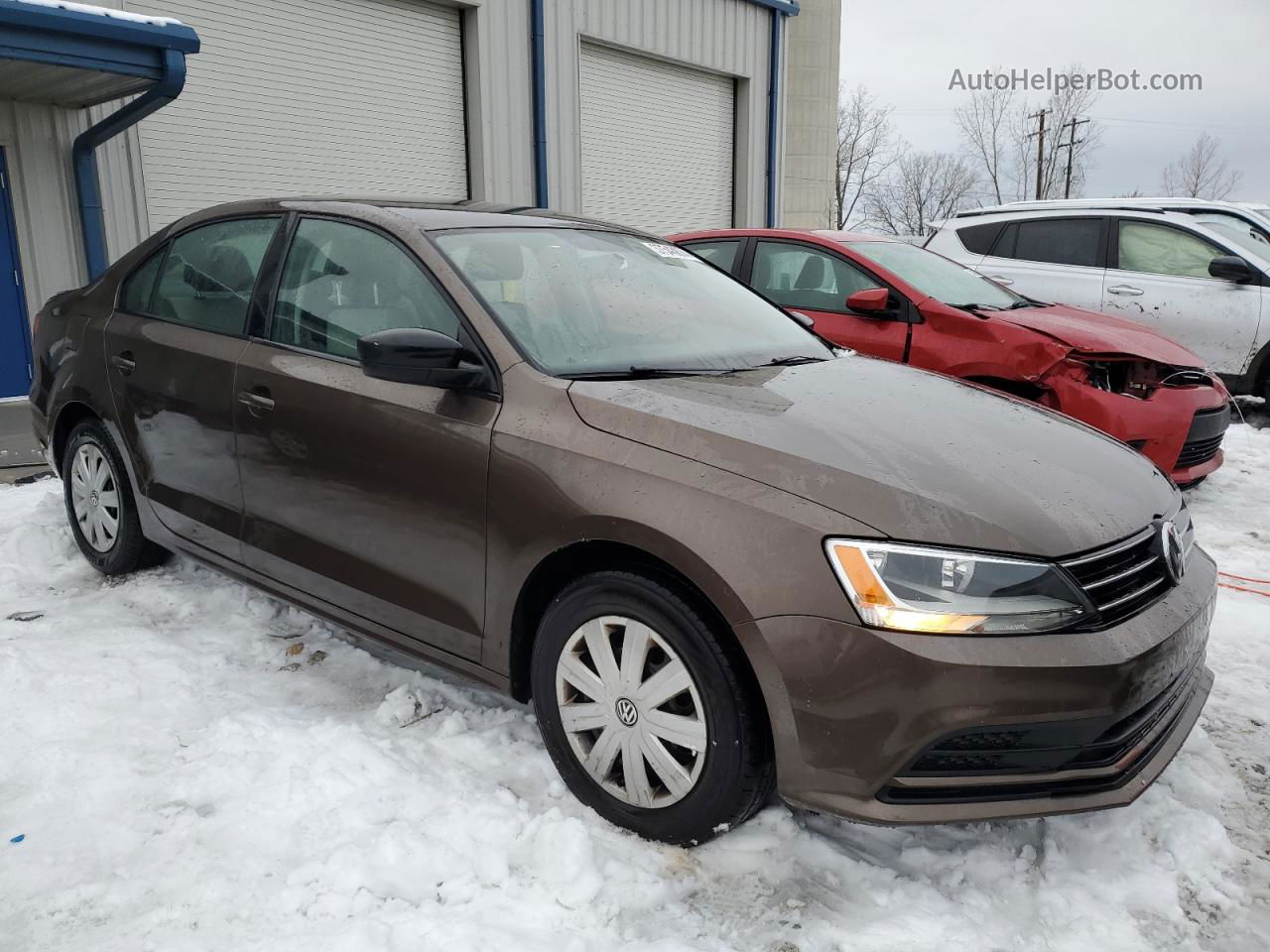 2015 Volkswagen Jetta Base Brown vin: 3VW2K7AJ9FM311027