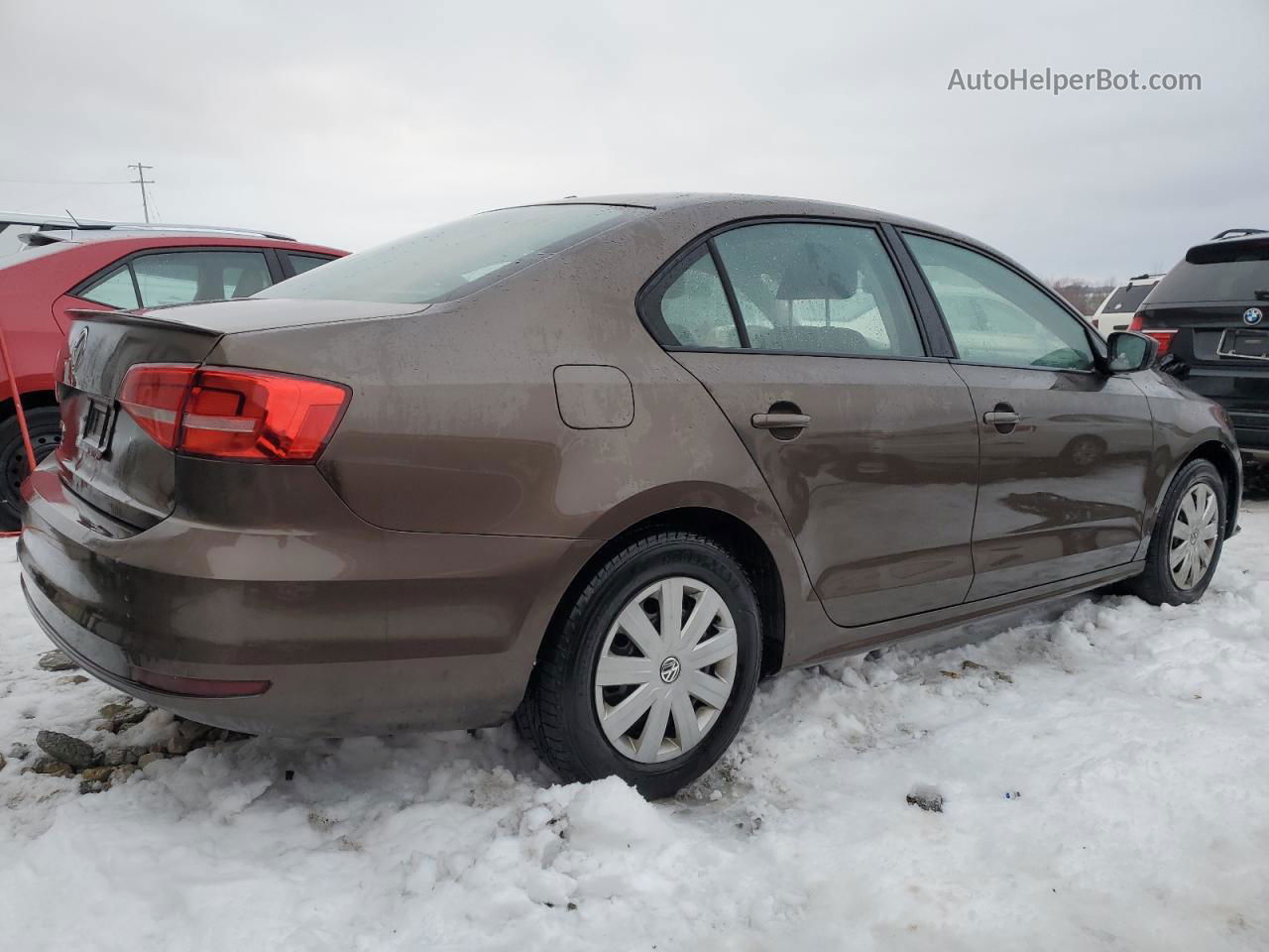 2015 Volkswagen Jetta Base Brown vin: 3VW2K7AJ9FM311027