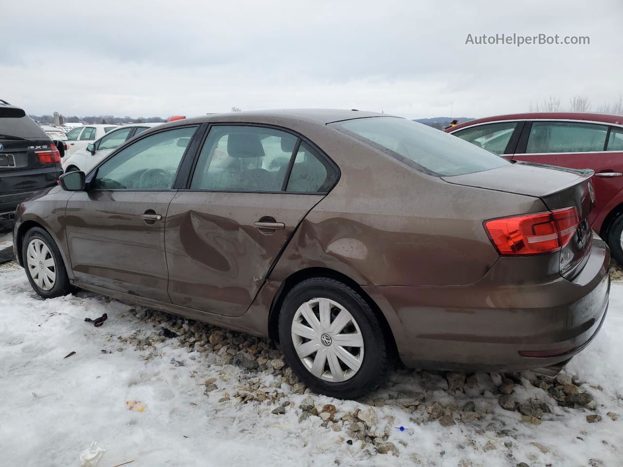 2015 Volkswagen Jetta Base Brown vin: 3VW2K7AJ9FM311027