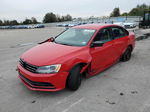 2015 Volkswagen Jetta Base Red vin: 3VW2K7AJ9FM407479