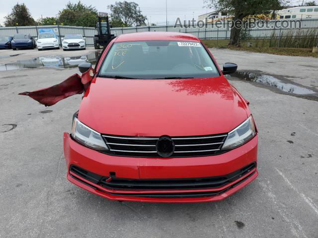 2015 Volkswagen Jetta Base Red vin: 3VW2K7AJ9FM407479