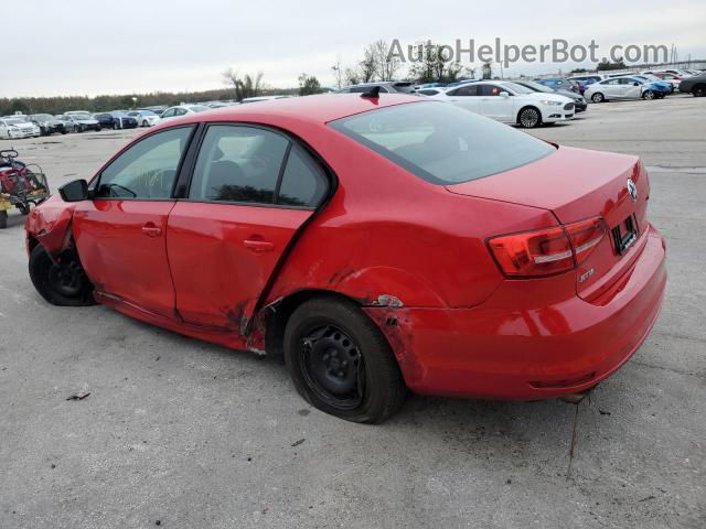 2015 Volkswagen Jetta Base Red vin: 3VW2K7AJ9FM407479