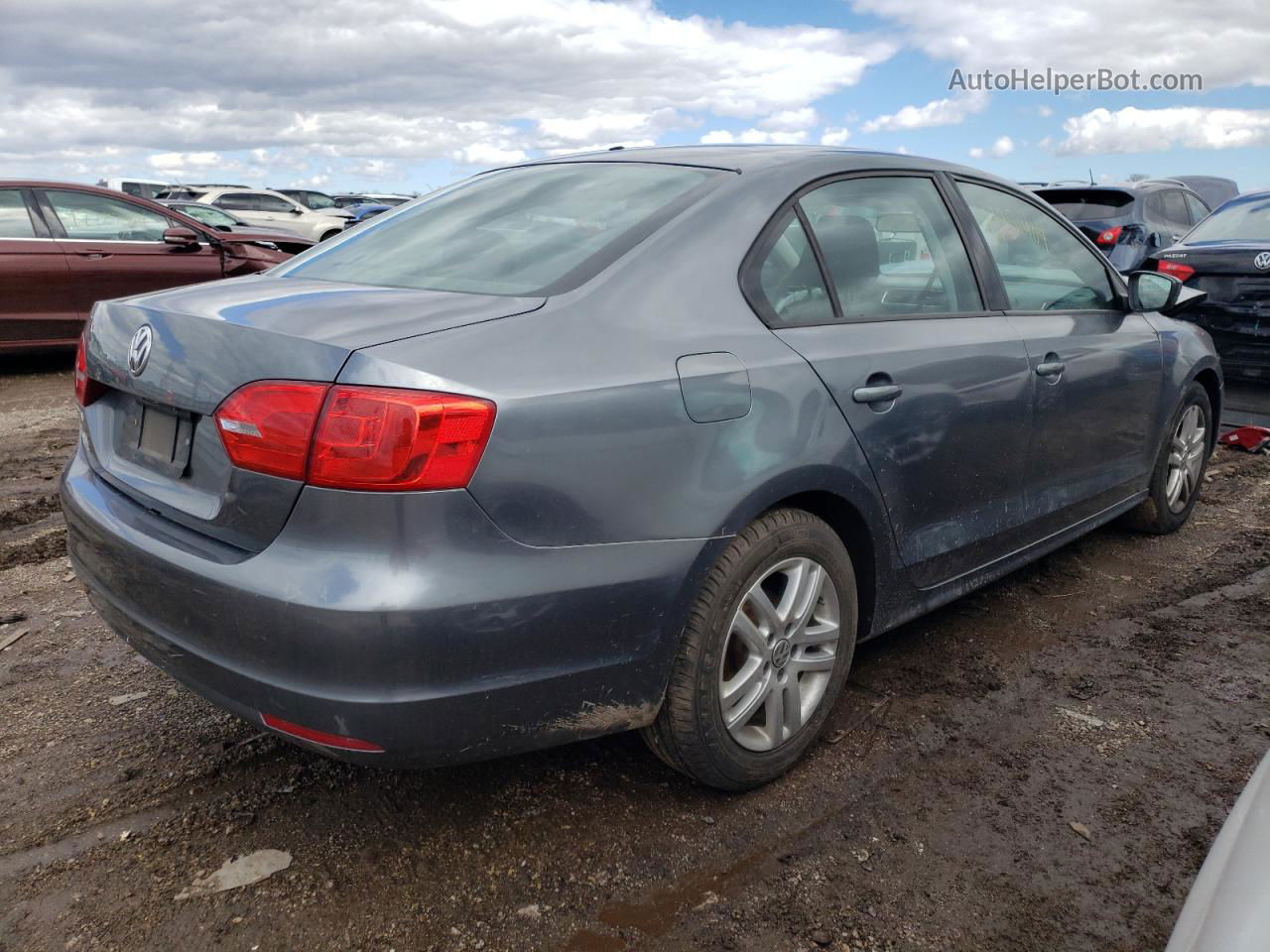 2013 Volkswagen Jetta Base Gray vin: 3VW2K7AJXDM201312