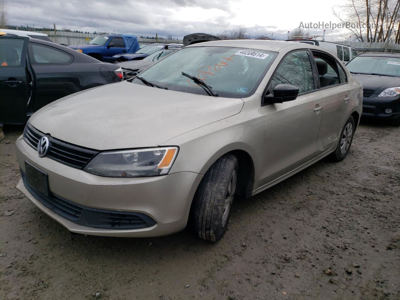 2013 Volkswagen Jetta Base Желто-коричневый vin: 3VW2K7AJXDM257928