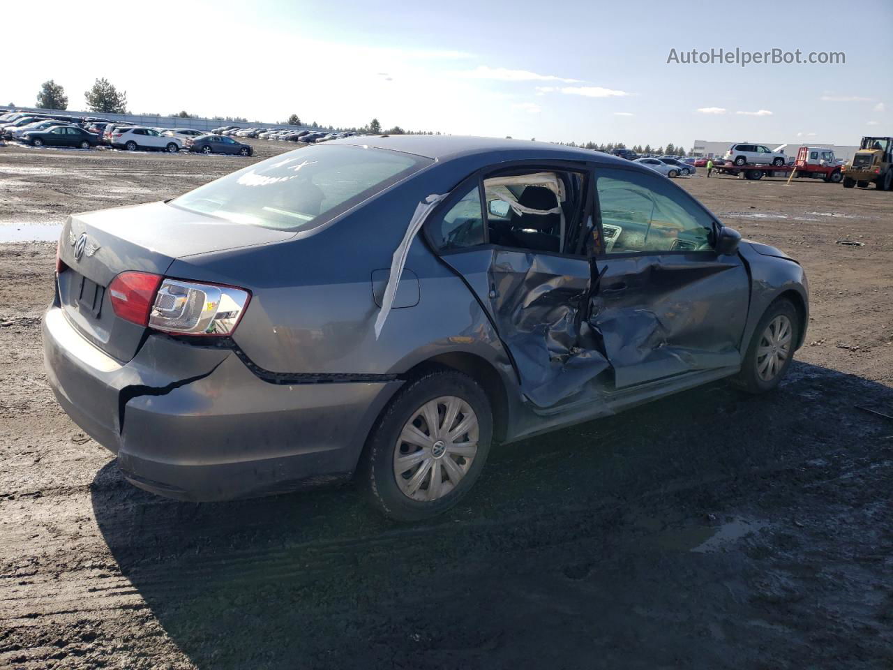 2013 Volkswagen Jetta Base Gray vin: 3VW2K7AJXDM268914