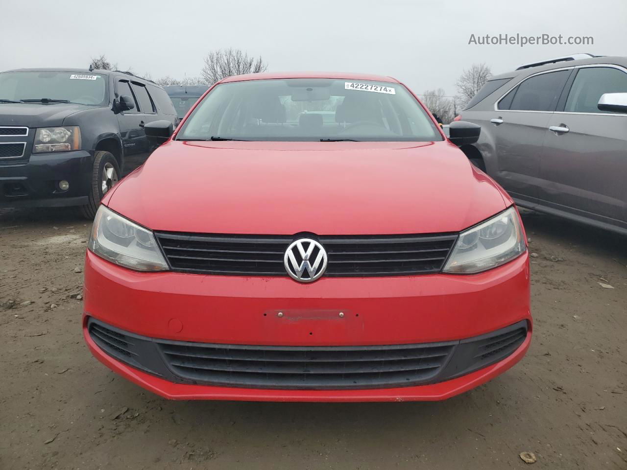 2013 Volkswagen Jetta Base Red vin: 3VW2K7AJXDM370083