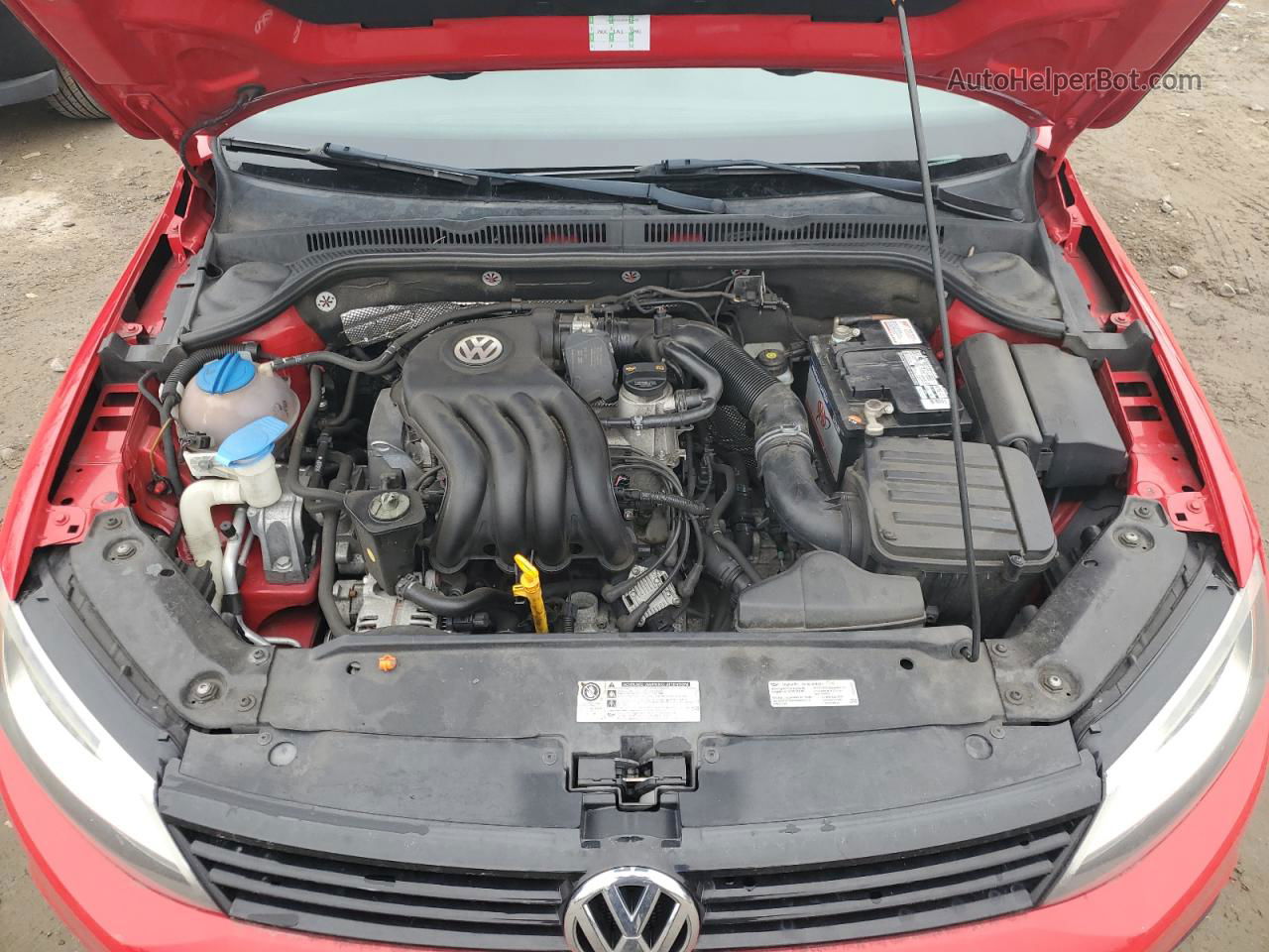 2013 Volkswagen Jetta Base Red vin: 3VW2K7AJXDM370083