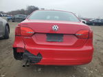 2013 Volkswagen Jetta Base Red vin: 3VW2K7AJXDM370083