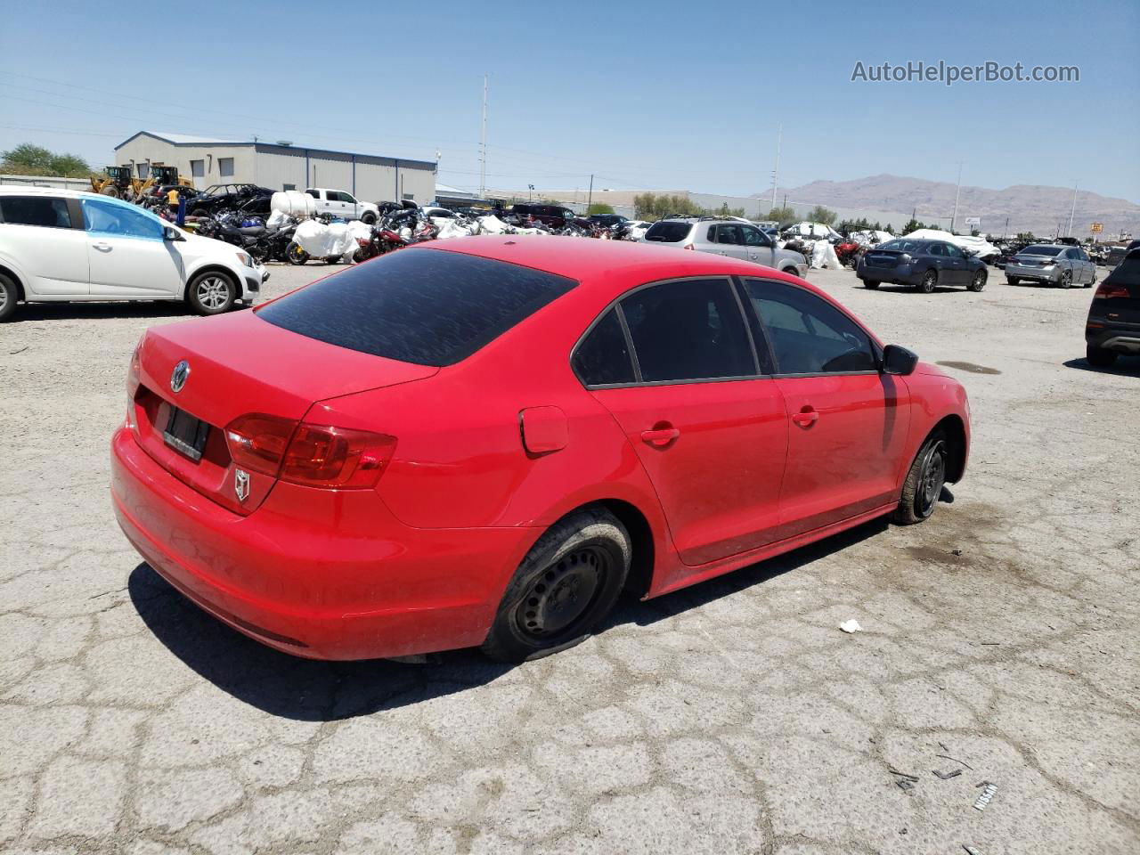 2013 Volkswagen Jetta Base Red vin: 3VW2K7AJXDM437569