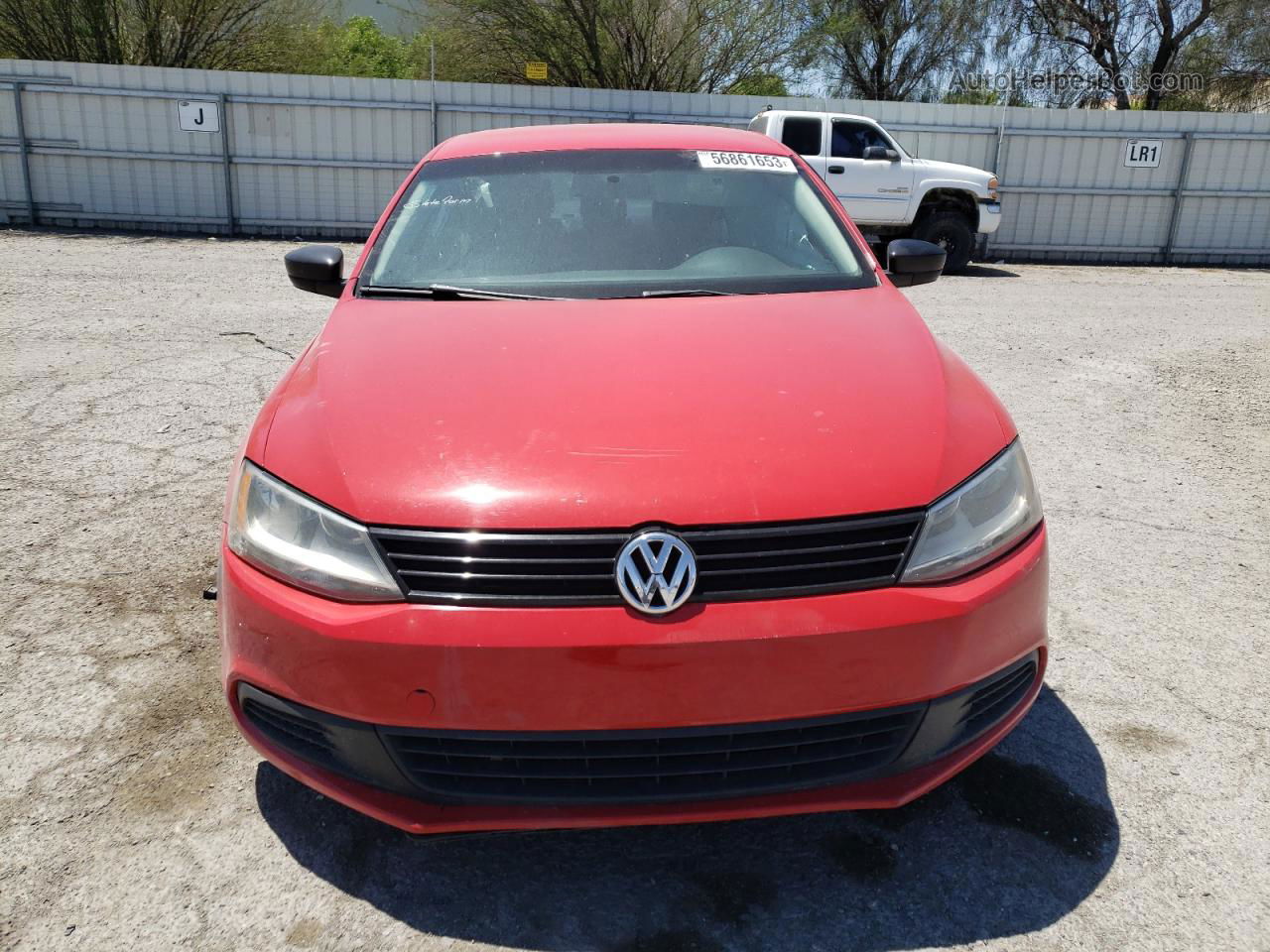 2013 Volkswagen Jetta Base Red vin: 3VW2K7AJXDM437569