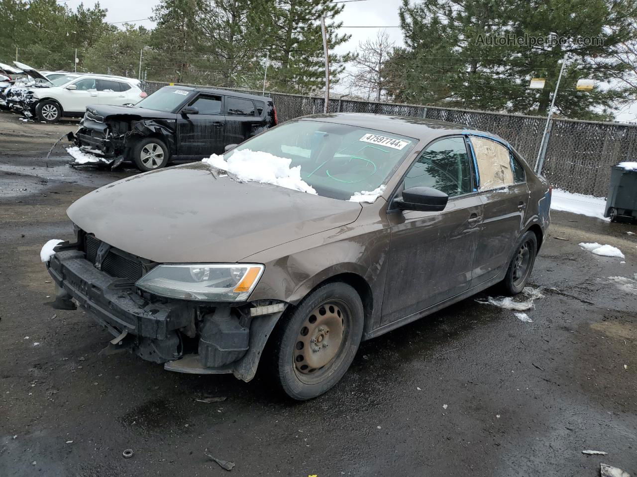 2014 Volkswagen Jetta Base Brown vin: 3VW2K7AJXEM237647