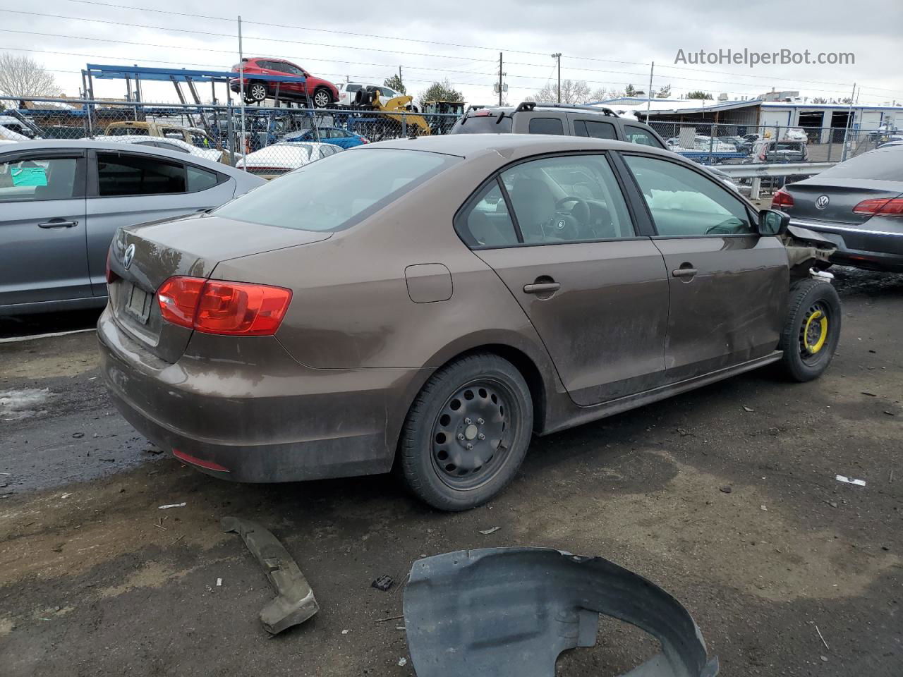 2014 Volkswagen Jetta Base Brown vin: 3VW2K7AJXEM237647