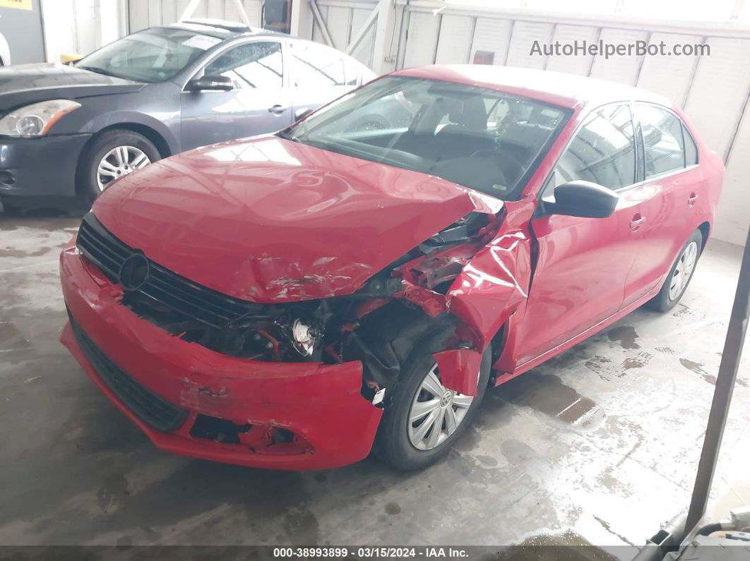 2014 Volkswagen Jetta 2.0l S Red vin: 3VW2K7AJXEM428484