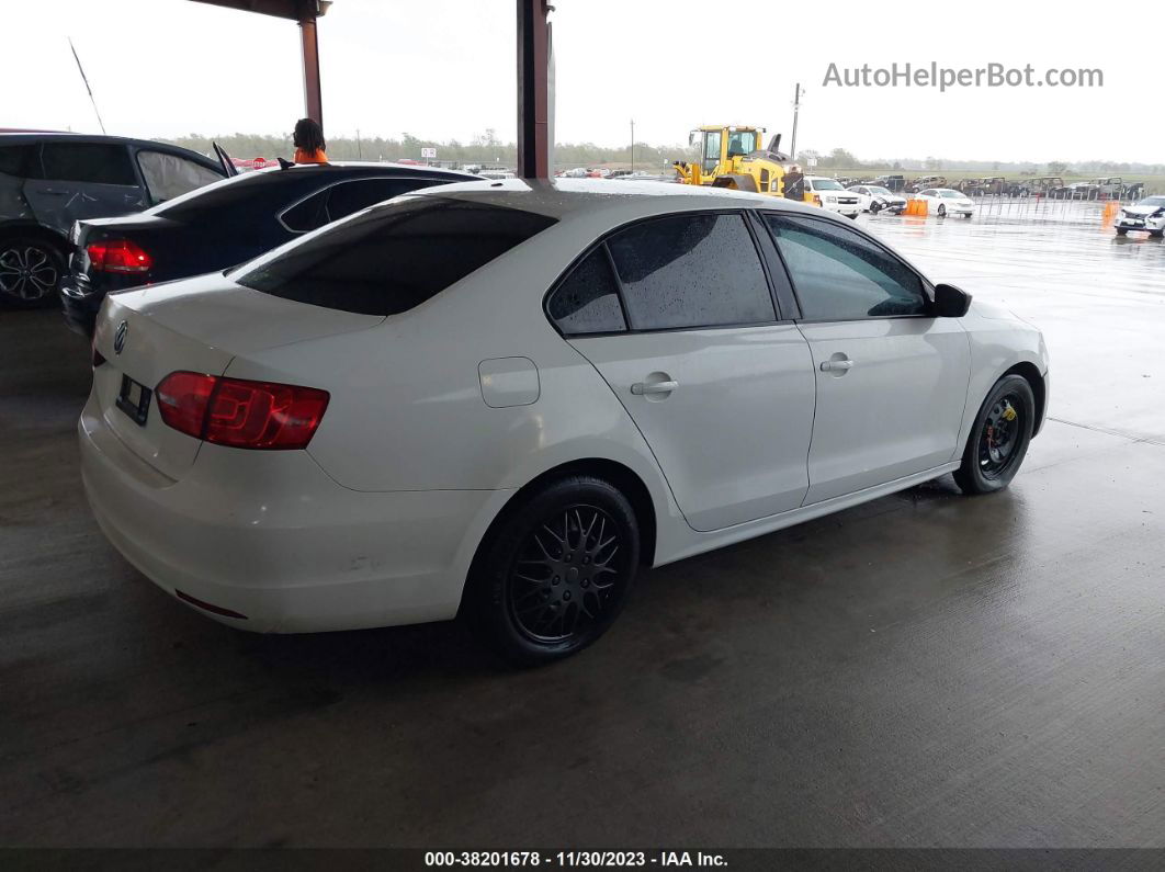 2014 Volkswagen Jetta 2.0l S White vin: 3VW2K7AJXEM436407