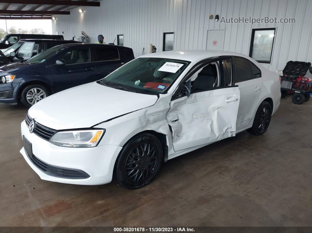 2014 Volkswagen Jetta 2.0l S White vin: 3VW2K7AJXEM436407