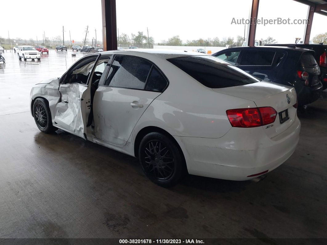 2014 Volkswagen Jetta 2.0l S White vin: 3VW2K7AJXEM436407