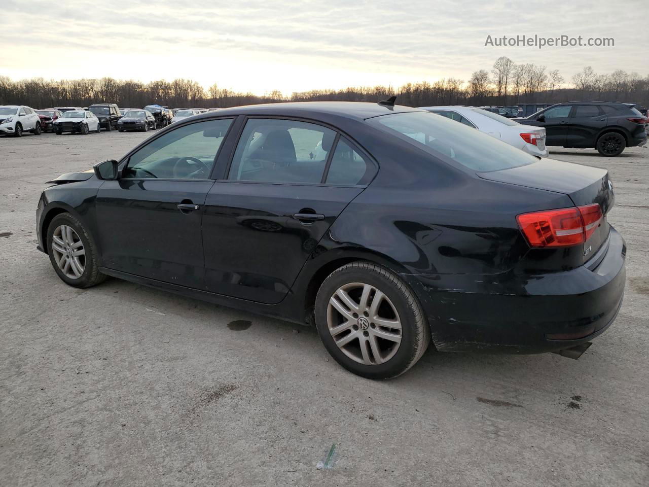 2015 Volkswagen Jetta Base Black vin: 3VW2K7AJXFM209834