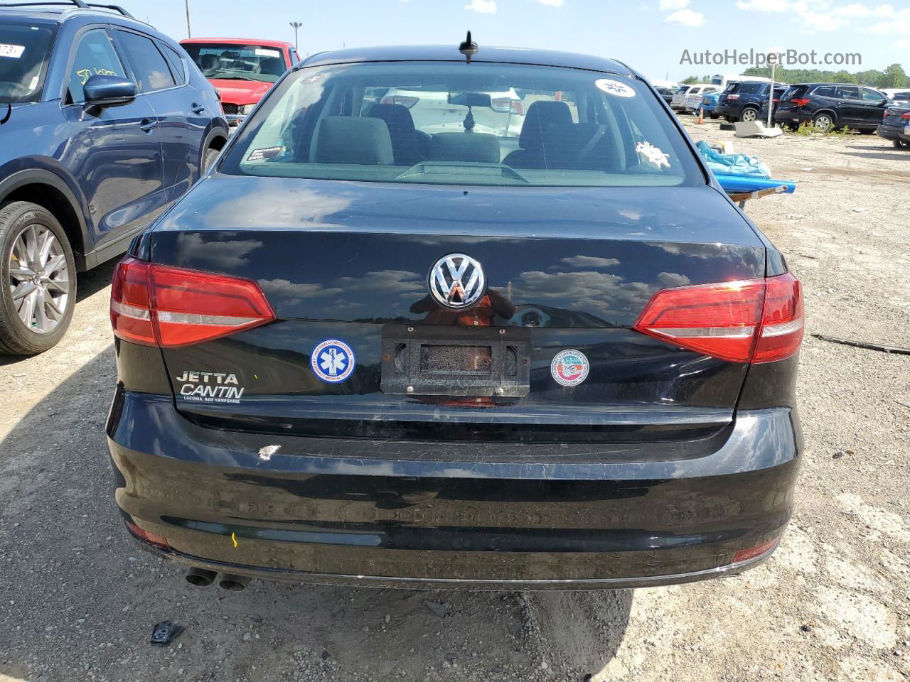 2015 Volkswagen Jetta Base Black vin: 3VW2K7AJXFM210708