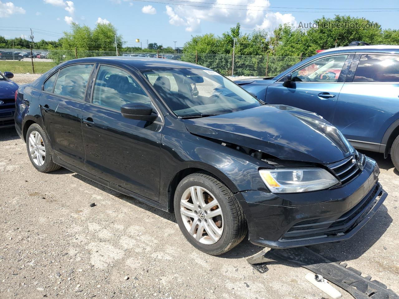 2015 Volkswagen Jetta Base Black vin: 3VW2K7AJXFM210708