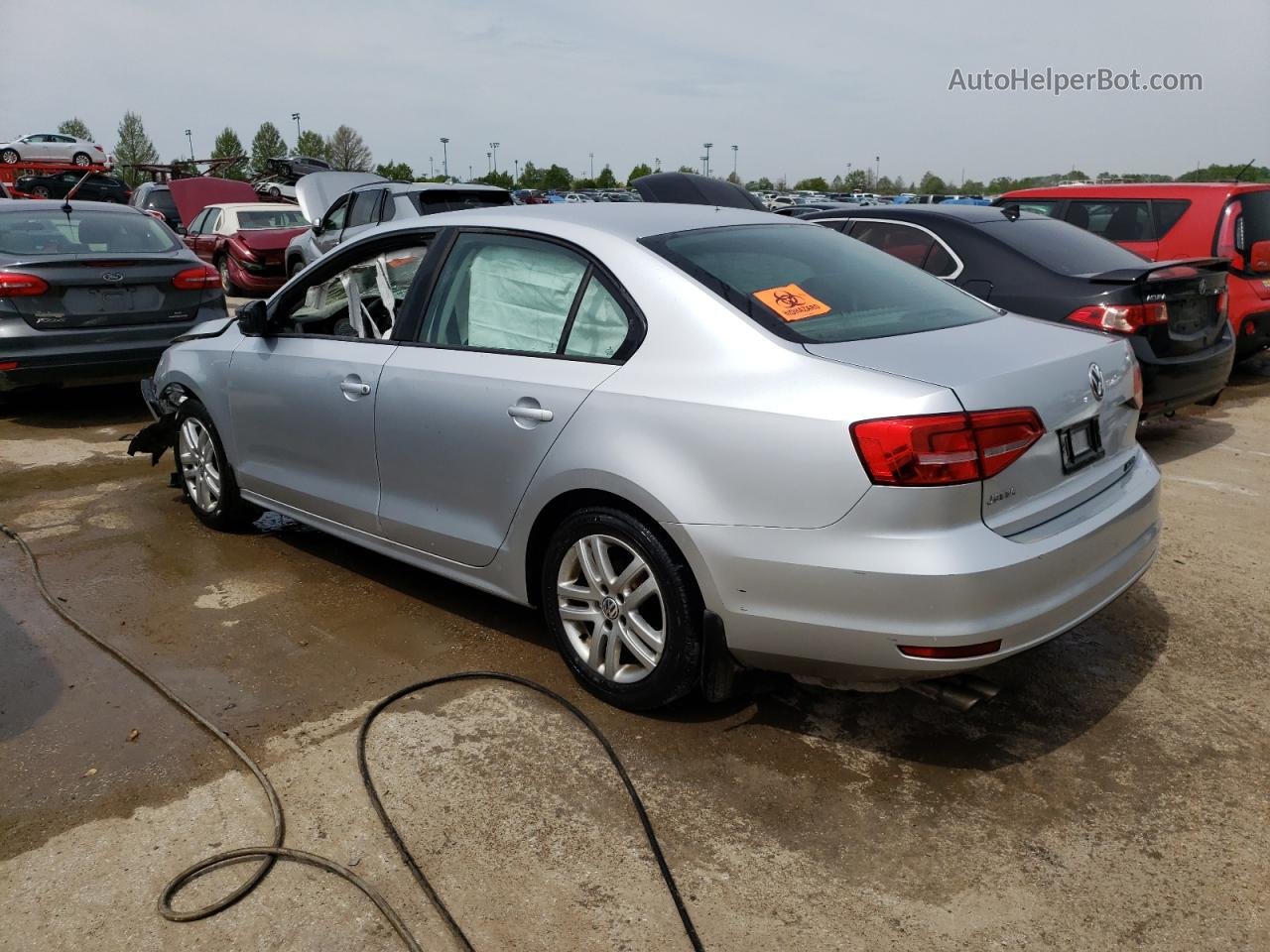 2015 Volkswagen Jetta Base Silver vin: 3VW2K7AJXFM242879