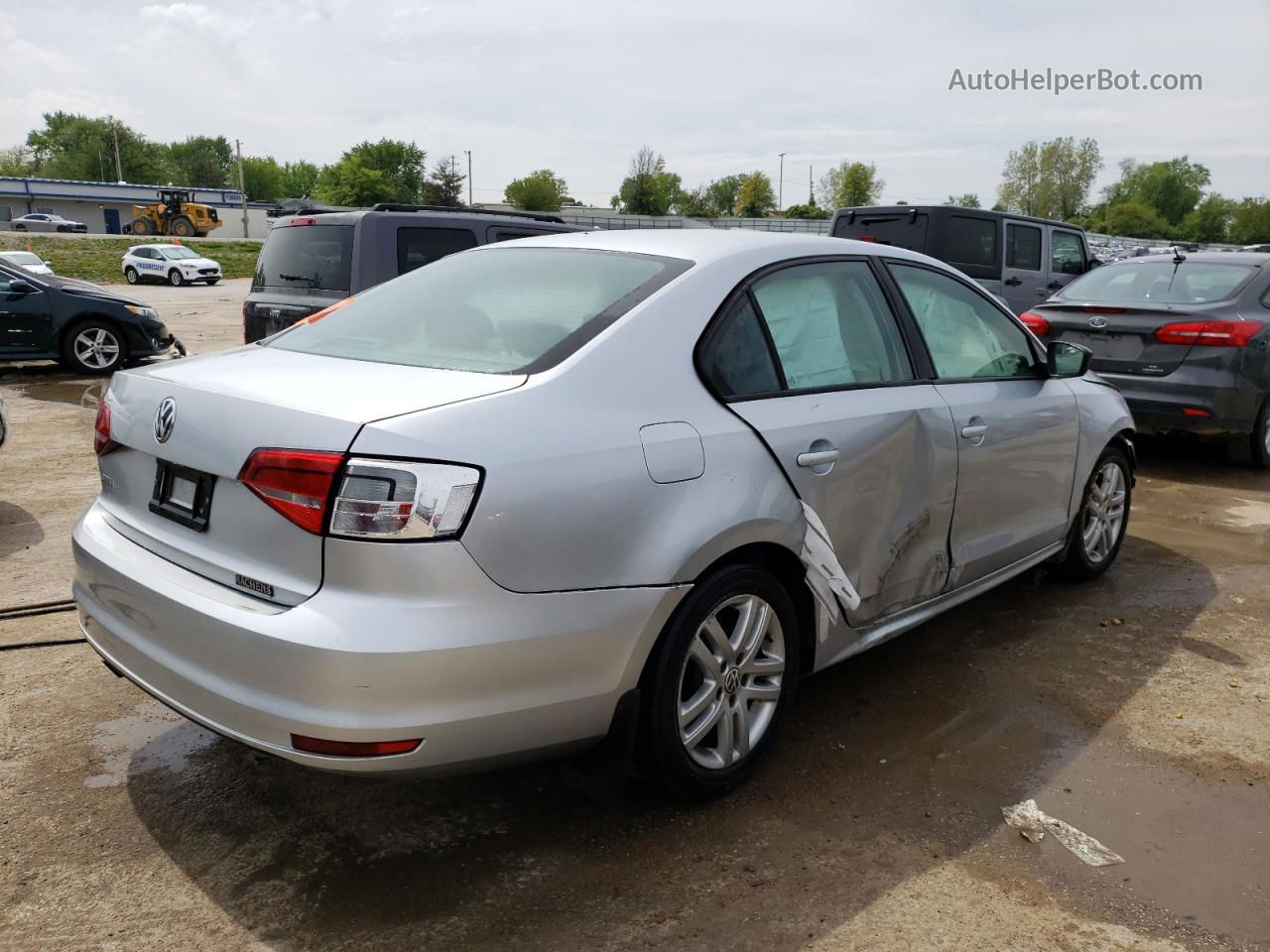 2015 Volkswagen Jetta Base Silver vin: 3VW2K7AJXFM242879