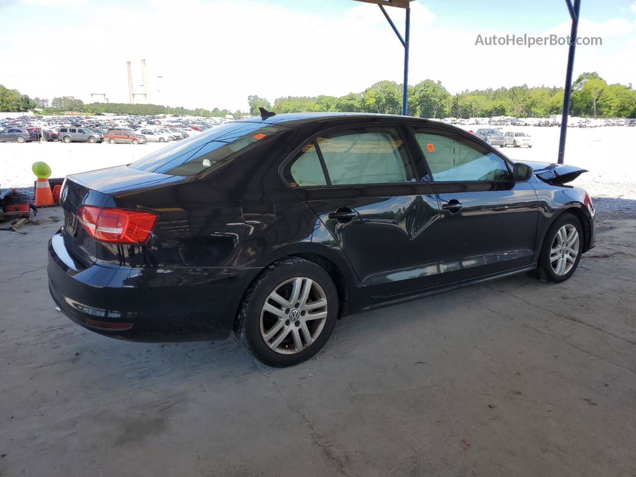 2015 Volkswagen Jetta Base Black vin: 3VW2K7AJXFM254580