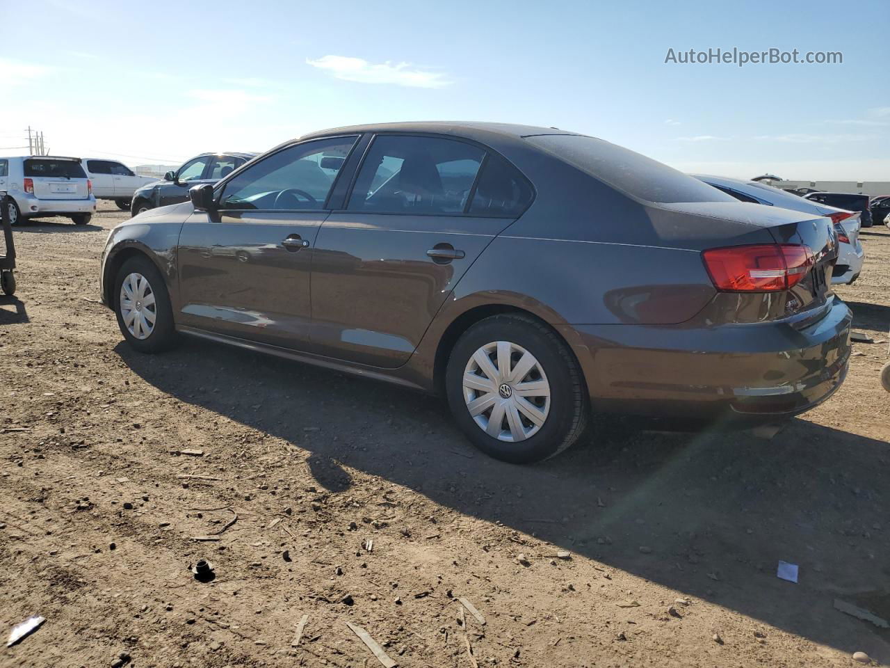 2015 Volkswagen Jetta Base Brown vin: 3VW2K7AJXFM313272